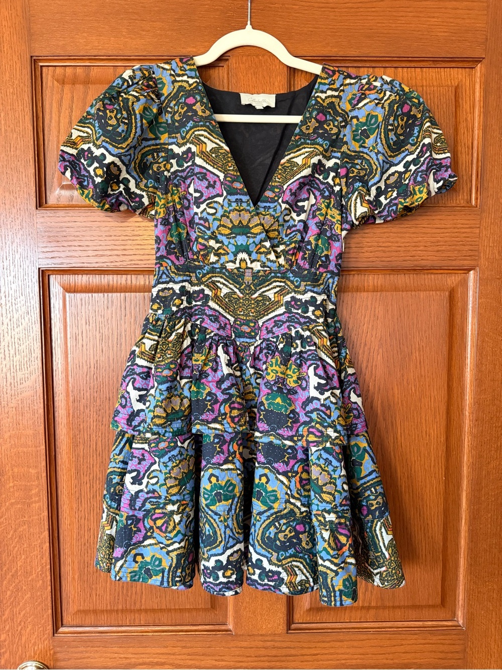 Cleobella Multicolor Paisley Mini Dress — Purple, Teal, Gold